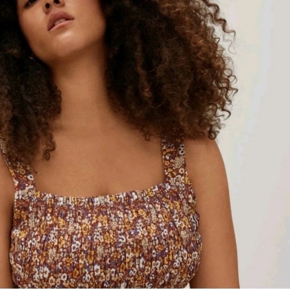 Everlane Floral Smocked Crop Top